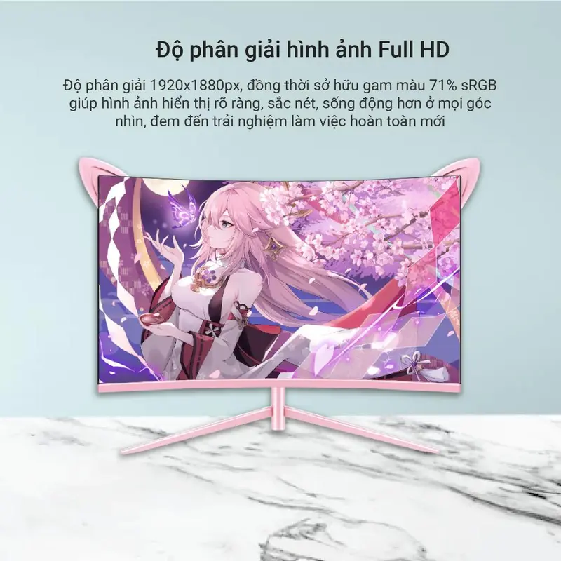 Màn hình máy tính Tomko 27 inch cong Hồng T272FC ROSE FHD 5