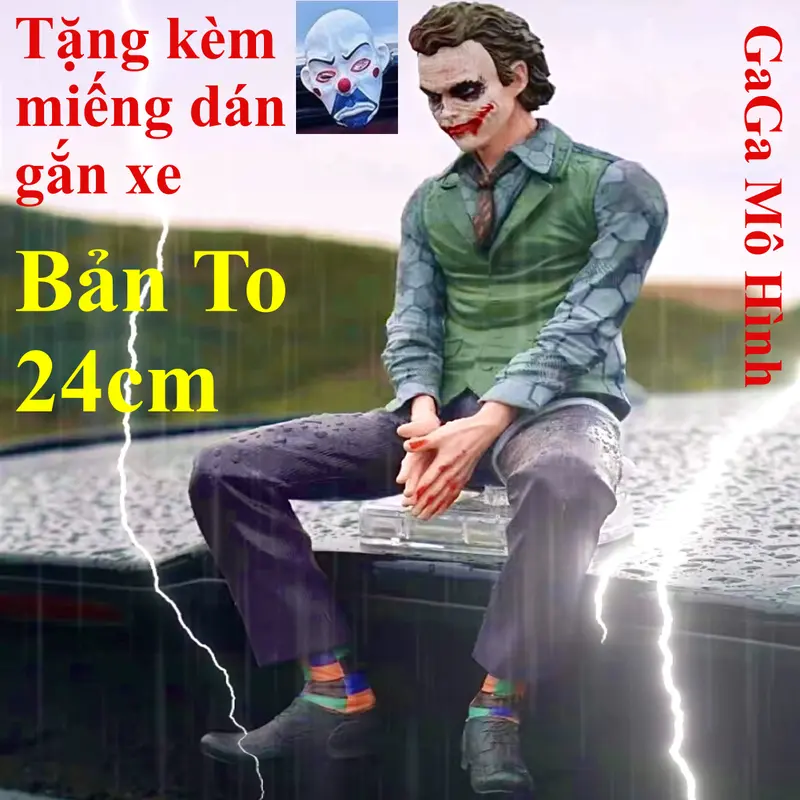 Mô hình nhân vật Joker gắn xe siêu nét bản lớn 24cm kèm miếng dán xe - GaGaMoHinh 0
