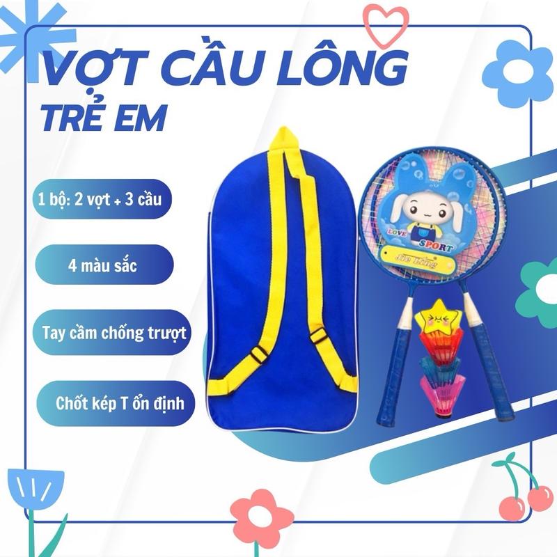 Bộ vợt cầu lông trẻ em, 2 vợt/1 túi, 3 cầu hàng chất lượng cao