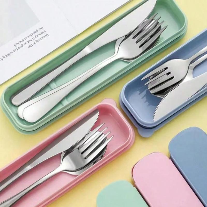 Product Introduction of C&S    Portable Stainless Steel Travel Tableware Set with Storage Box - Chopsticks, Fork, Spoon, Knife, Ideal for Camping, Kitchen Use and as a Christmas Gift 16