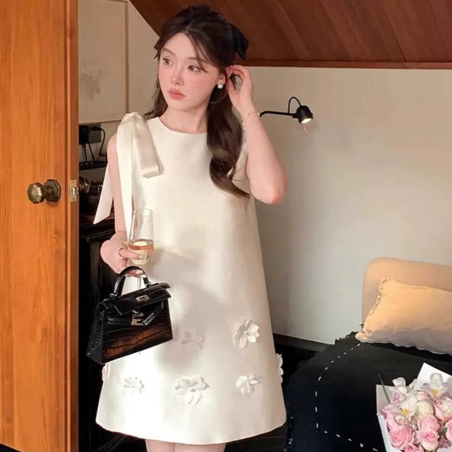 Váy đầm Hanna9 AA04 phong cách Hàn Quốc hoạ tiết hoa đính xinh xắn đầm xanh   váy thường mặc Nữ Nhung Voi Voan Dress Women