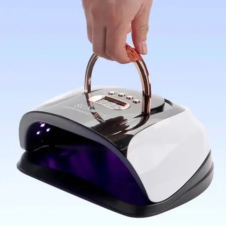 MAGICHAIR SUN C4 Plus GLITTER 256W 57Leds Lampu Dalam Full Hitam Pengering warna Kutek Gel Led UV Nail Lamp 8