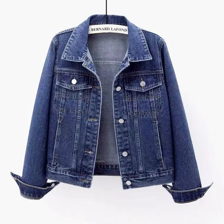 Áo Khoác Denim Mỏng, Phổ Biến Năm 2024, Dành Cho Nữ, Chiều Dài Ngắn, Cỡ Lớn, Bó Sát, Phong Cách Hàn Quốc, Dễ Phối Đồ Áo Khoác Cardigan, Áo Dài Tay, Thời Trang Top Women
