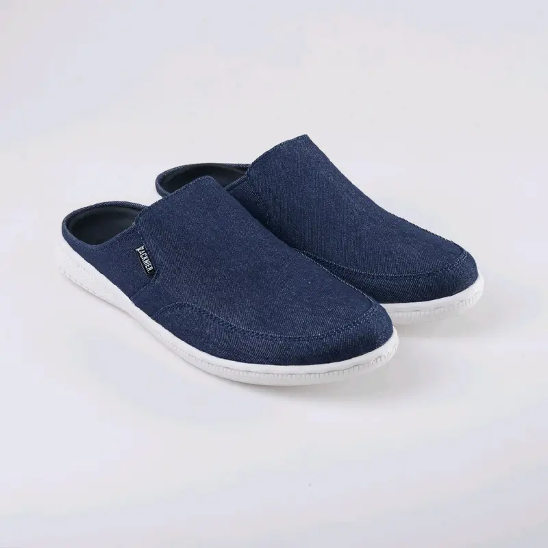 Sepatu Sandal Bustong Casual Shoes Pria Sendal Selop - Bahan Jeans Berkualitas, Sol TPR Anti-Slip, Empuk dan Fashionable 2