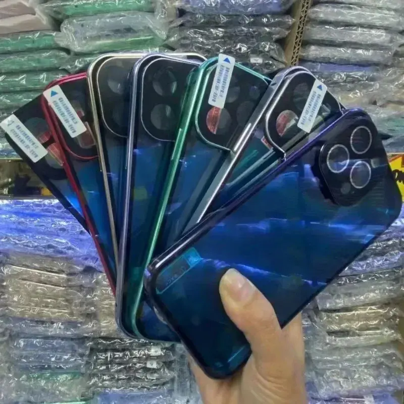 Ốp Kính Khóa Hai Mặt Từ Tính, Chất Liệu Kim Loại, Dành Cho iPhone 16, 15, 14, 13, 12, Pro Max, Plus, Bao Phủ Toàn Bộ 360 °, Ốp Chống Sốc Bảo Vệ 5