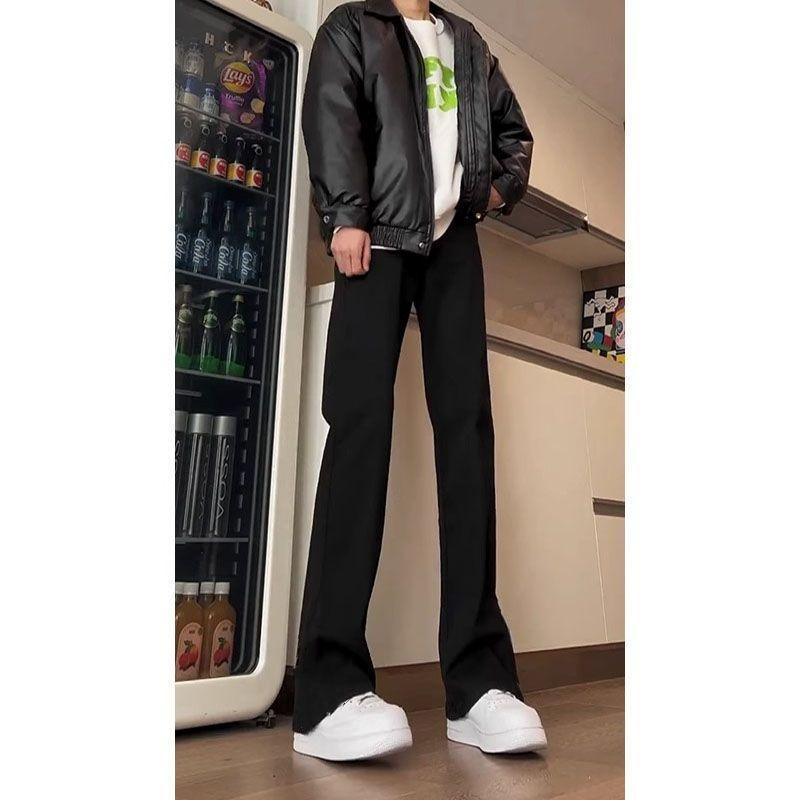 Quần Jean Rộng Thẳng, Pull Siêu Nhỏ Màu Đen Thuần Khiết, Dành Cho Nam Và Nữ, Cùng Âm Vibe, Quần Đường Phố Cao Cấp Mỹ, Spring Cleanfit Menswear Pants Có Túi 2