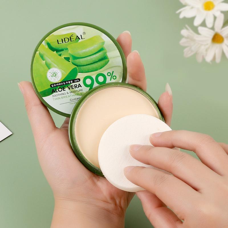 Product Introduction of 99% Aloe Vera Face Powder Smoothing Pressed Powder Waterproof  Moisturizing  Concealer Brighten Foundation Face Makeup Cosmetic Moisturizer Moisture 7