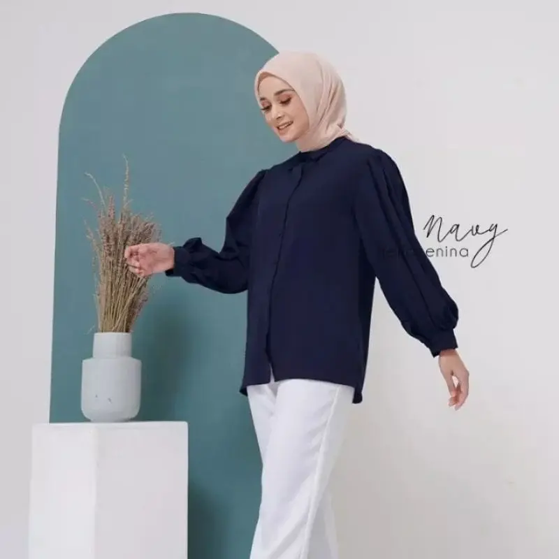 Kemeja Wanita Kekinian Crinkle Airflow Pemium By AS3 Atasan Panjang Baju Dewasa Oversize Casual Cewek Katun 5