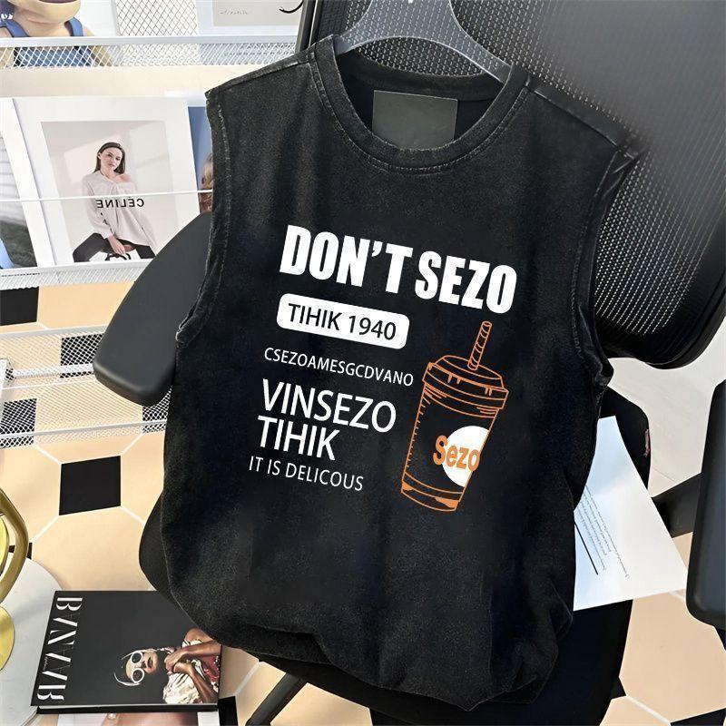 Áo Vest Cổ Điển Mỹ, Màu Trơn Dành Cho Nam Giới, Không Tay, Áo Phông Mùa Hè, Phong Cách Cổ Điển Đã Giặt, Hợp Xu hướng, Độc Đáo Cổ Điển Áo Ba Lỗ, Thời Trang, Dễ Phối Đồ, Cá Tính 4