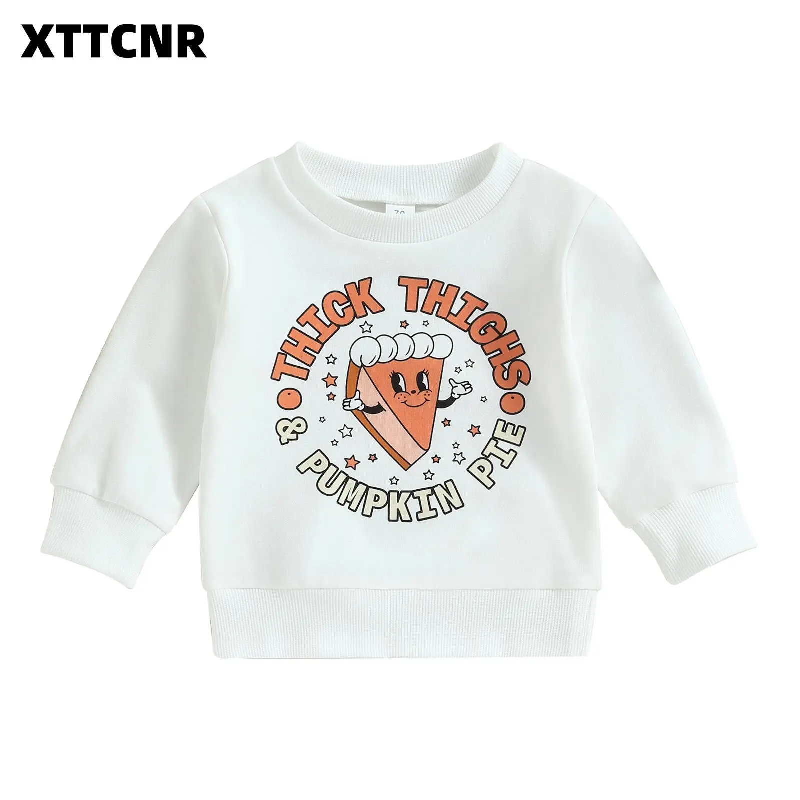 Baby Halloween Hoodie Long Sleeve Letters Pie Print Sweatshirt