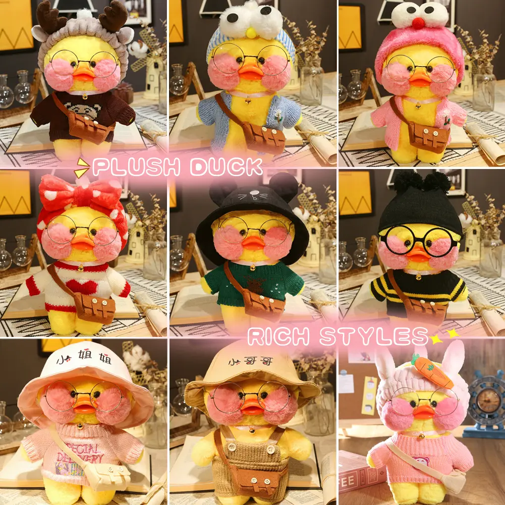 ตุ๊กตาเป็ดคาเฟ่ ลาลาฟาน 30 ซม. น่ารักและนุ่ม ตุ๊กตาเป็ด Kawaii หมอนรูปสัตว์ เหมาะสำหรับเป็นของขวัญวันเกิดหรือคริสต์มาสสำหรับเด็กและเด็ก 434057