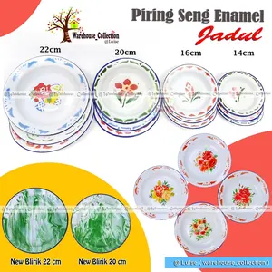 6PCS X PIRING dan LEPEK SENG RRT KEMBANG UK 14CM, 16CM, 20 CM dan 22 CM// PIRING JADUL