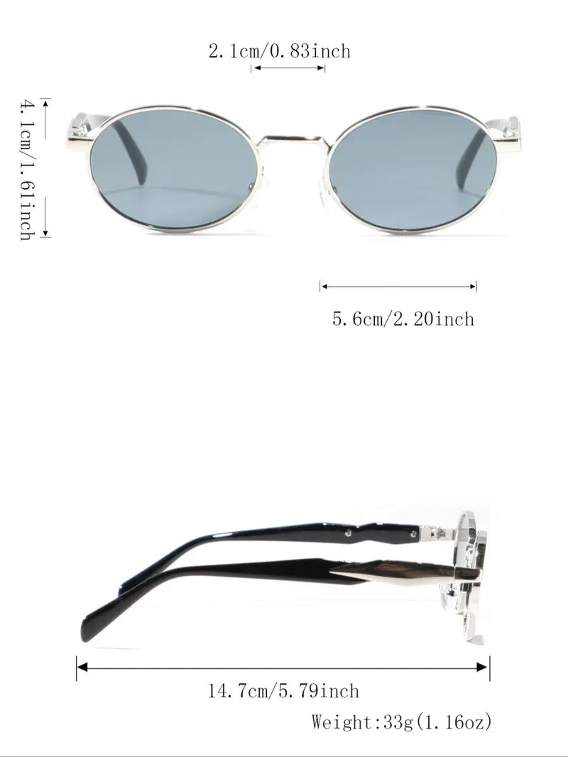 Product Introduction of Vintage Oval Frame Sunglasses, Trendy Casual Sunglasses for Women and Men, Fashion Accessories for Everyday Use and Outdoor Activities 1