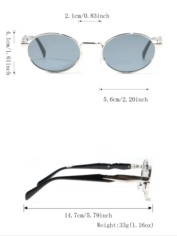 Vintage Oval Frame Sunglasses, Trendy Casual Sunglasses for Women and Men, Fashion Accessories for Everyday Use and Outdoor Activities 1
