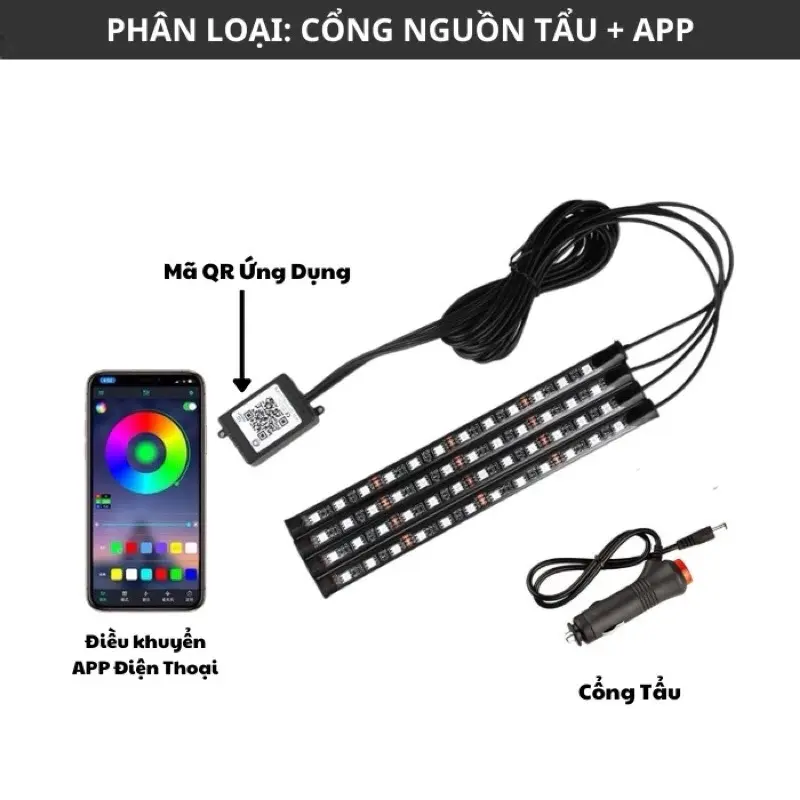 ￼Đèn led gầm ghế ô tô ️Loại 48Led - Hàng loại 1 cao cấp️Điều chỉnh nháy theo nhạc -giọng nói.  Đầy đủ các chế độ chỉnh 3