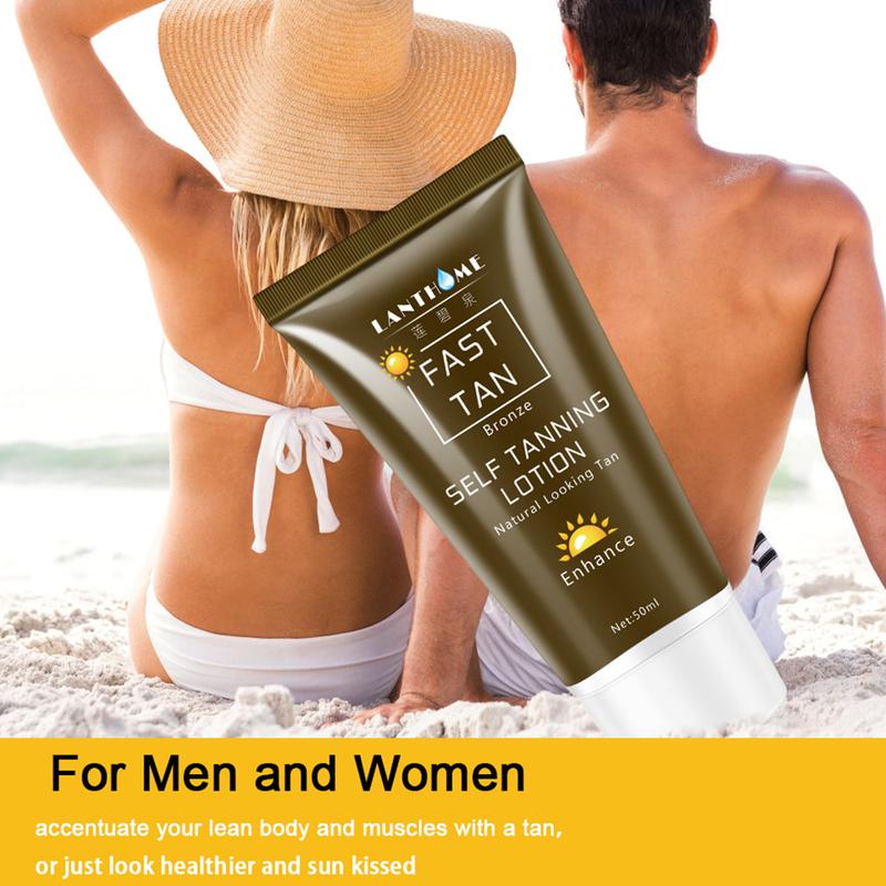 Product Introduction of 50ml Self Tanning Cream Fast Body Face Self Tanner Fake Tan Cream Solarium Makeup Foundation Bronzer Nourishing Lotion Skin Care 17