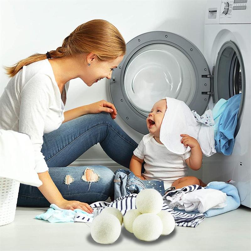 Wool Dryer Ball, 4pcs Fabric Softener Wool Ball for Dryer, Home Items, Household Laundry Accessories 6