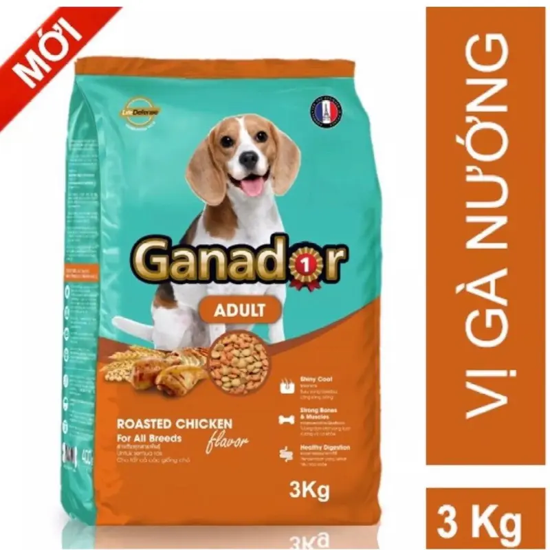 (Bao 3kg) dạng hạt cao cấp GANADOR thức ăn cho chó mọi lứa tuổi 5