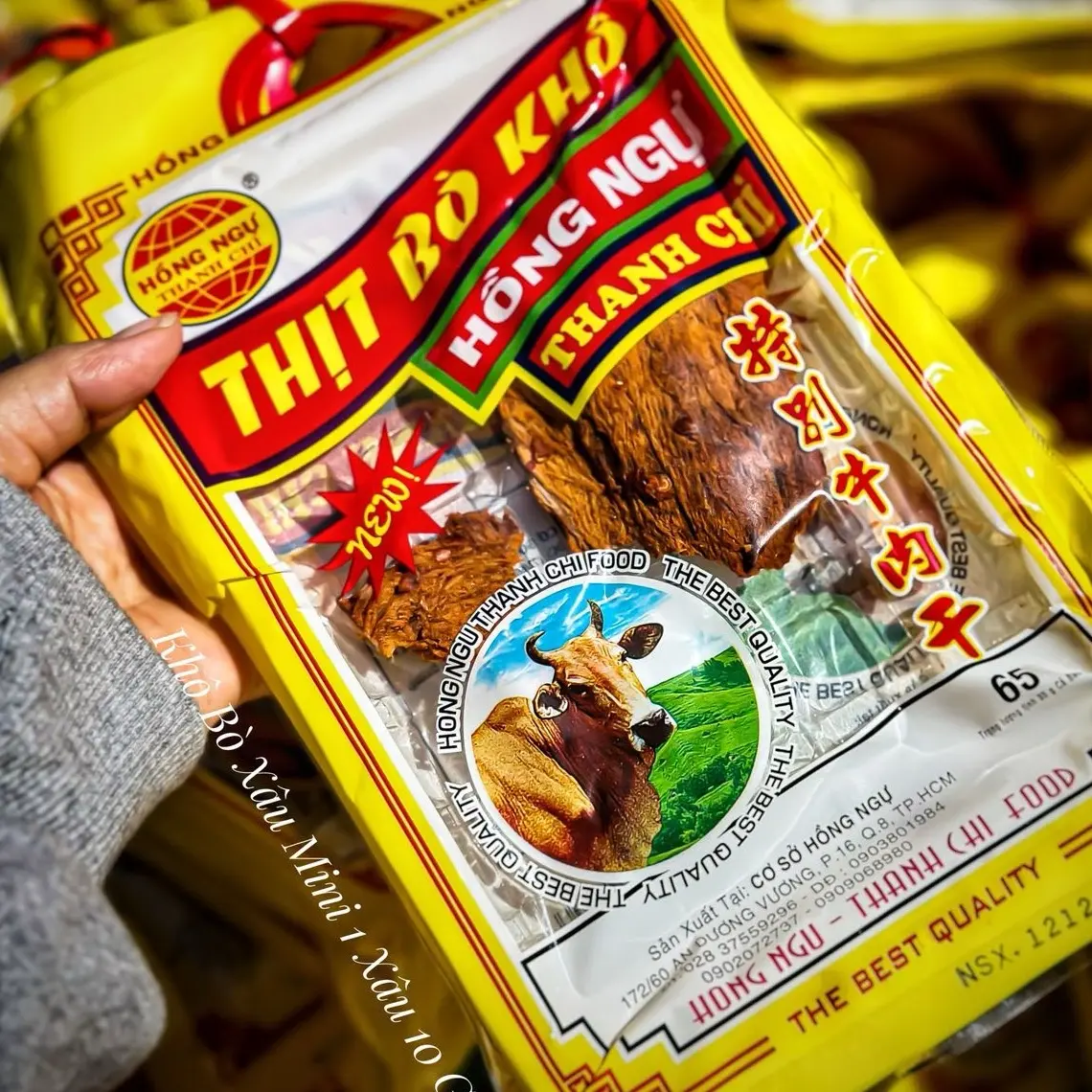 [Xâu 10 Bịch] Khô Bò Miếng Mềm Gói Nhỏ HỒNG NGỰ Loại Ngon [Bịch 65gr] Tiện Lợi Nhỏ Nhỏ Nhưng Rất Ngon Snack Ăn Vặt