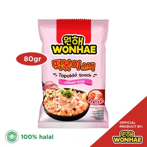 Mujigae by Wonhae Topokki Snack Creamy Rose 80 gr / Makanan Snack Teobokki Krim Krem Rose / Tteokbokki / Cemilan Makanan Instan Korea Halal