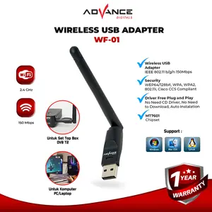 Advance USB Dongle Wifi Wireless Adapter Receiver WF-01 Komputer PC Laptop Set Top Box 150Mbps Alat Antena