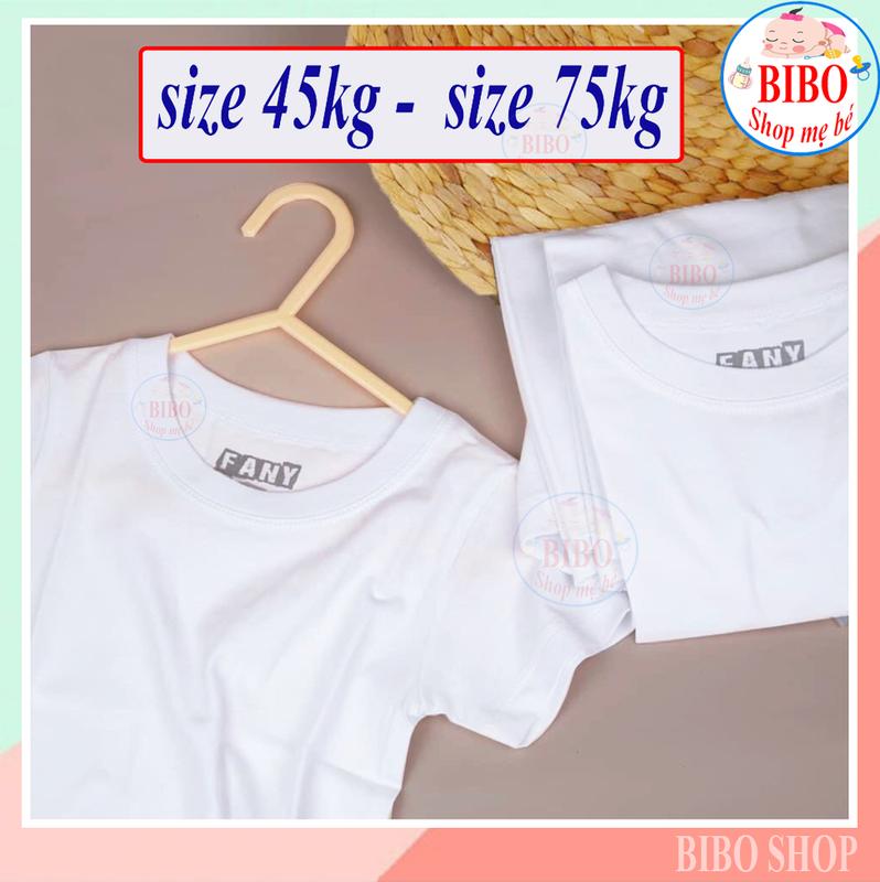 Áo Thun Tay Ngắn Màu Trắng Đủ Size Cho Mọi Lứa Tuổi Vải Cotton Thấm Hút Mồ Hôi, Mặc Mát, Vải Mềm Mịn Chất Đẹp 45-75kg Menswear Nam Cổ Tròn Top 6