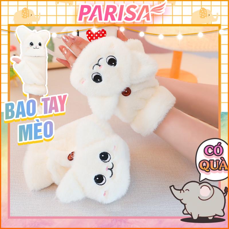  Bao Tay Lông Mặt Mèo 2 Cách Đeo Dày Ấm Xinh Xắn 2616 - PARISA 