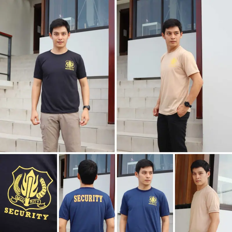 Kaos Security Satpam Baju Dinas dalaman Murah Coklat Polos Hitam Navy 0