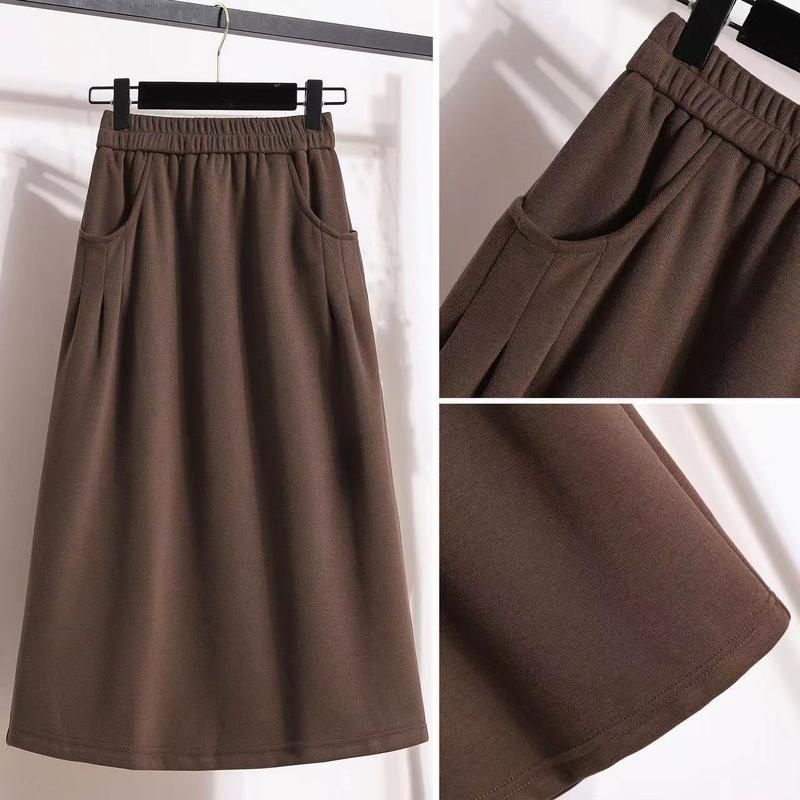 Product Introduction of Chân Váy Bó Sát Thường Ngày Cạp Cao Ngoại Cỡ Dành Cho Nữ, Maillard Mùa Thu / Đông, Bó Sát, Thích Hợp Cho Cô Gái Đầy Đặn, Quần Áo Mẹ Bó Sát, 2024 Women Khuy 6