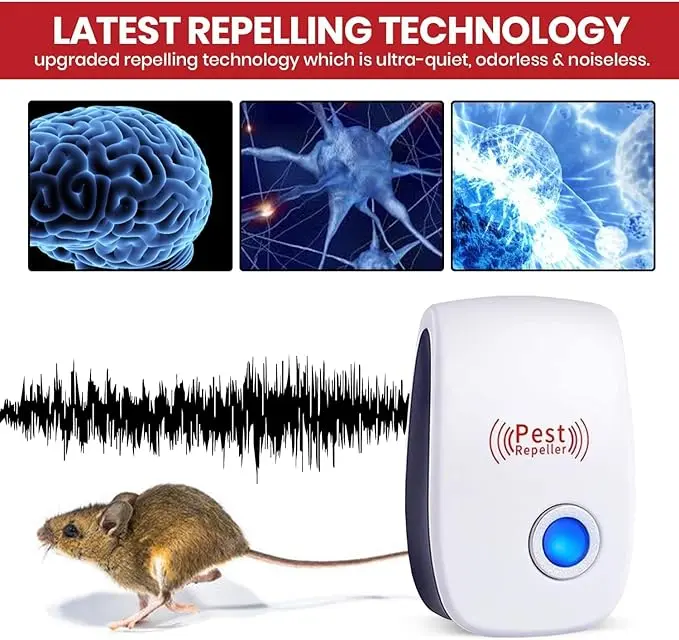 6 Packs Ultrasonic Pest Control Repeller, Electronic Pest Repellent Plug in Indoor for Insect Roaches Spider Ant Bug Mosquito Mouse Repellent for House Kitchen Garage Warehouse ultrasonic pest 2