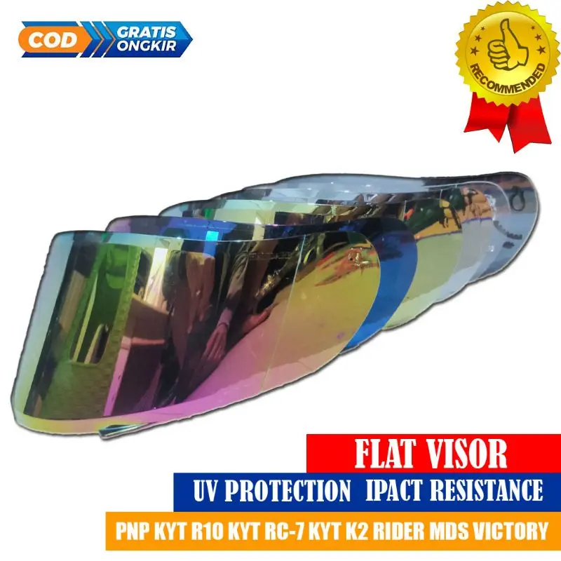 Kaca Visor Flat Kyt R10 Kyt K2 Rider Kyt RC 7 Mds Victory Flat Visor Iridium Gold Helm Motorcycle