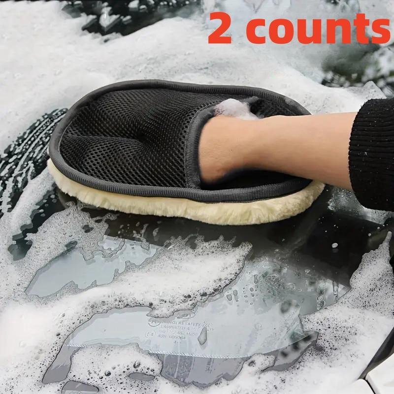 Product Introduction of Car Wash Brush Cleaning Wool Soft Gloves, 2 Counts High-Density Car Wash Gloves, Car Wash Sponge Car Cleaning, Car Wash Accessories 11