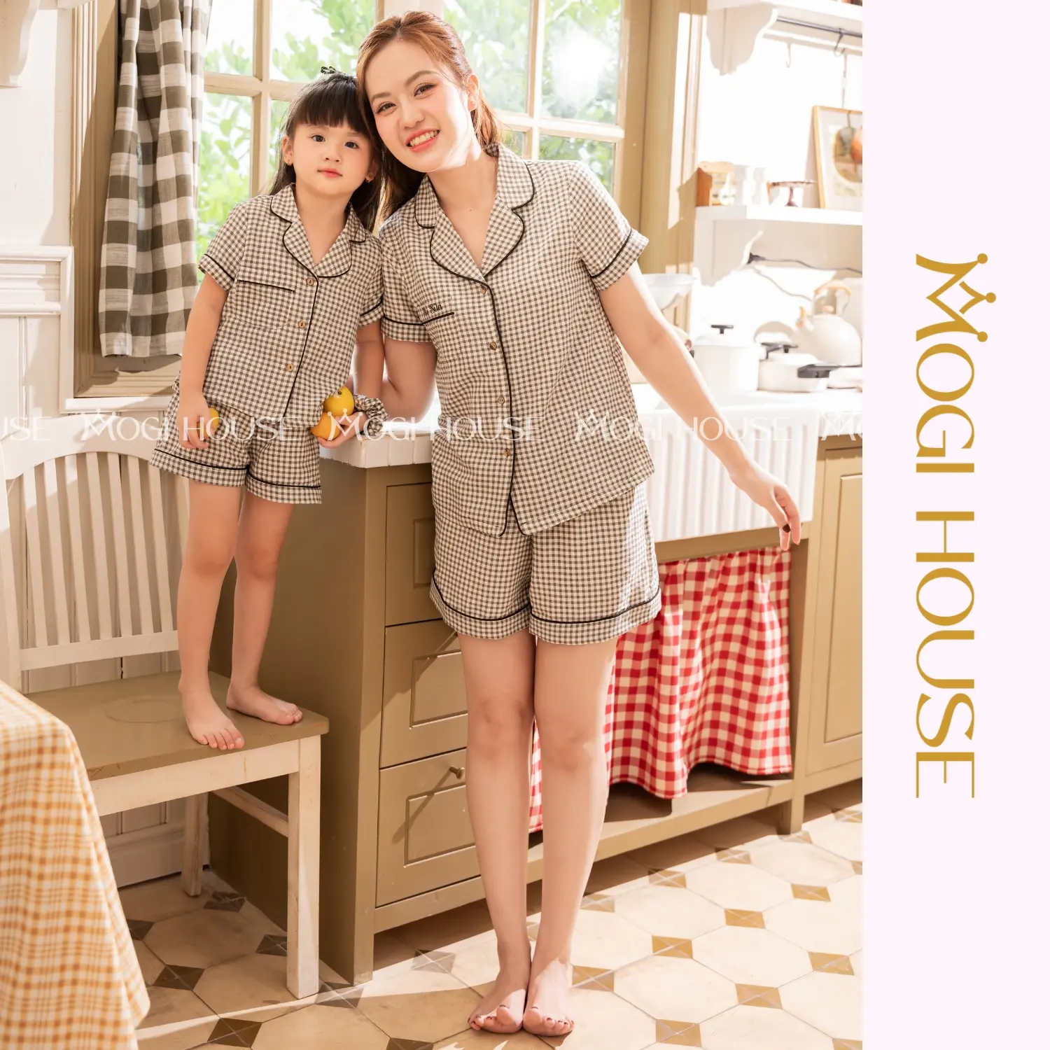 Đồ Ngủ Đôi Mẹ Và Bé - PIJAMA, Dáng Basic, Set Đồ Ngủ Chất Liệu Viscose Cao Cấp MOGI HOUSE