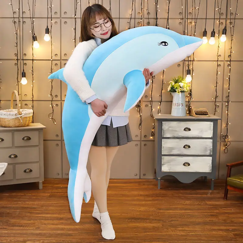 Đồ Chơi Nhồi Bông Hình Cá Heo, Búp Bê Cá Voi Nhồi Bông, Dễ Thương Và Siêu Mềm, Búp Bê Giường, Quà Tặng Cho Bé Gái, Ôm Ngủ, Gối Lớn