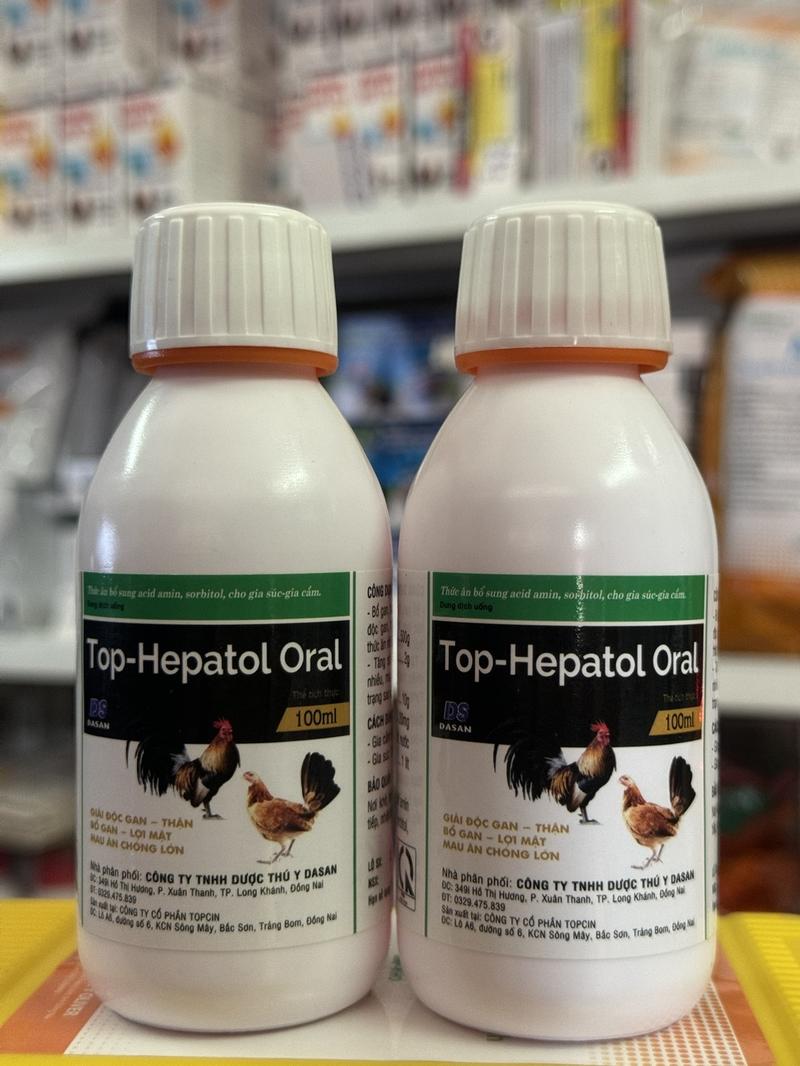 Product Introduction of Top-Hebatol Oral giải đ.ộ c gan, Thận, bổ gan, lợi mật, mau ăn chống lớn. Gà tre 2-3 giọt, gà lông 3-5 giọt dùng 3-5 ngày (thuốc bổ dùng cho gia súc, gia cầm) 3