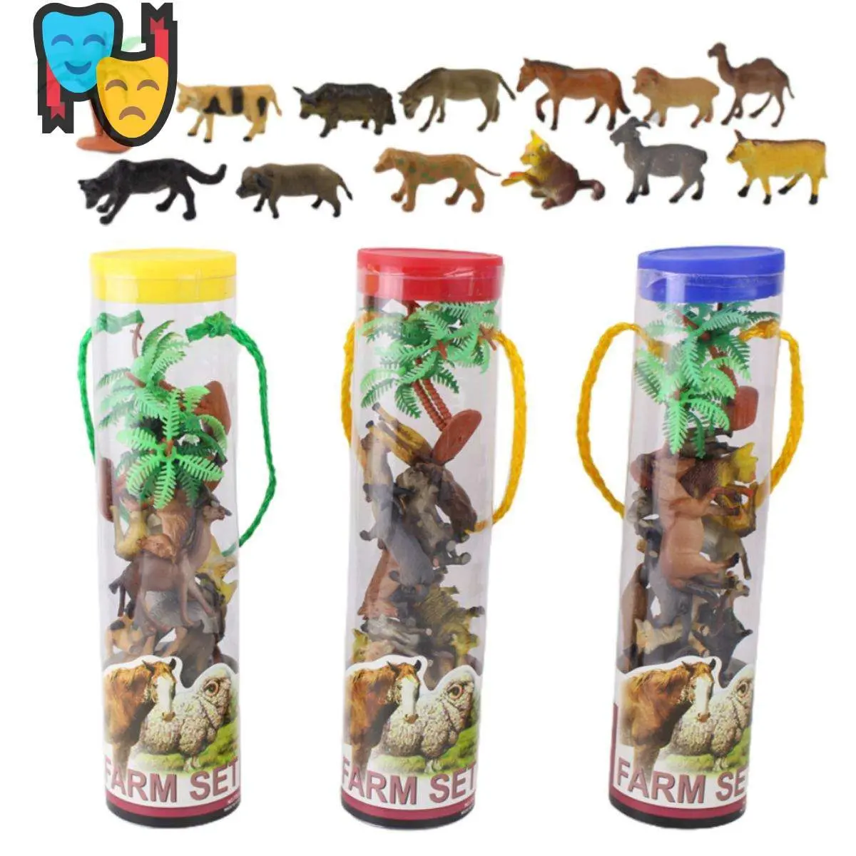 12PCS Miniature Animal Tube - Fun Educational Toys with Miniature Animals and Dinosaurs.brae