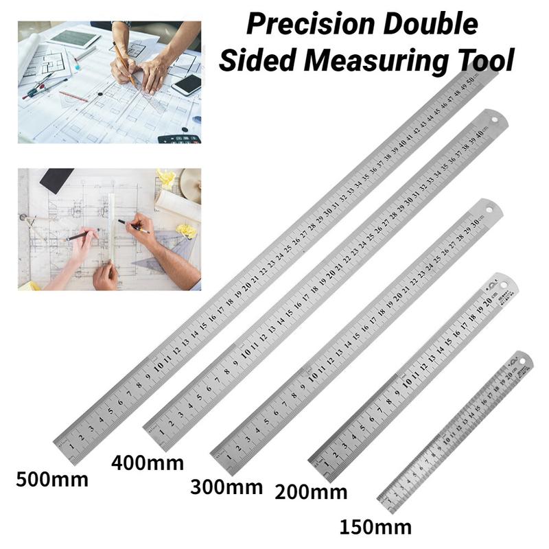 Scale Ruler Metalic 150mm/500mm Metal Scale Stainless Steel Straight Ruler Measuring ...