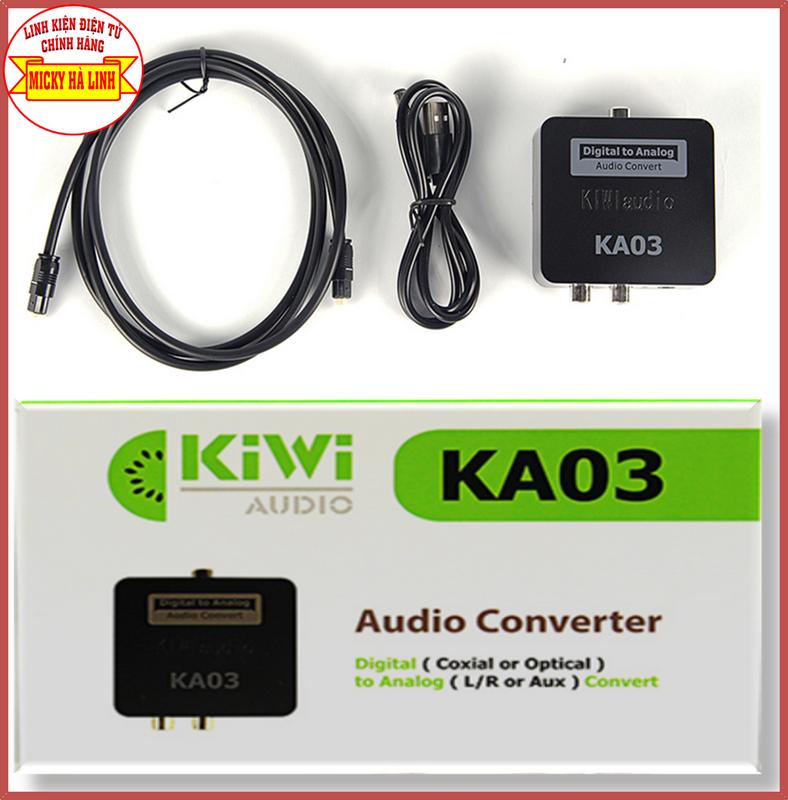 Bộ chuyển âm thanh Ti vi 4K Optical Kiwi KA03 Hàng Đẹp Chính Hãng (Bộ gồm optical, cáp quang, nguồn usb)