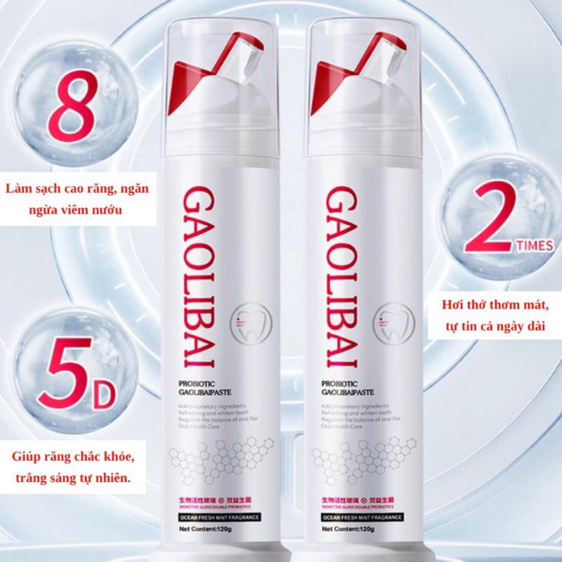  3 Chai Gel Nano Bạc GAOLIBAI - Đánh cao răng Sạch mảng bám Trắng răng Trọng lượng 120g 