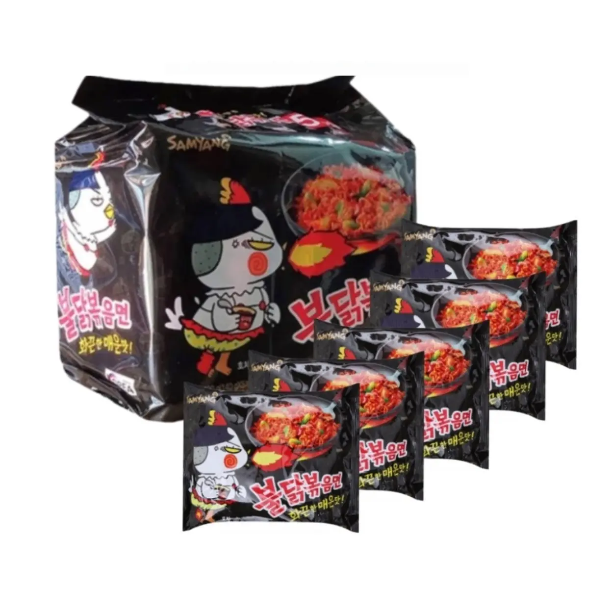 Lốc 5 gói mì gà cay Buldak Samyang vị truyền thống (màu đen)
