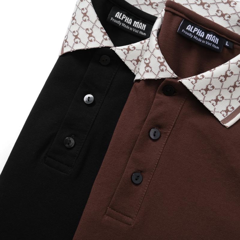 Áo thun Polo trơn nam có cổ MONOGRAM vải cotton CSC Pique Basic nam tính, thanh lịch - ALPHA MAN Menswear 5
