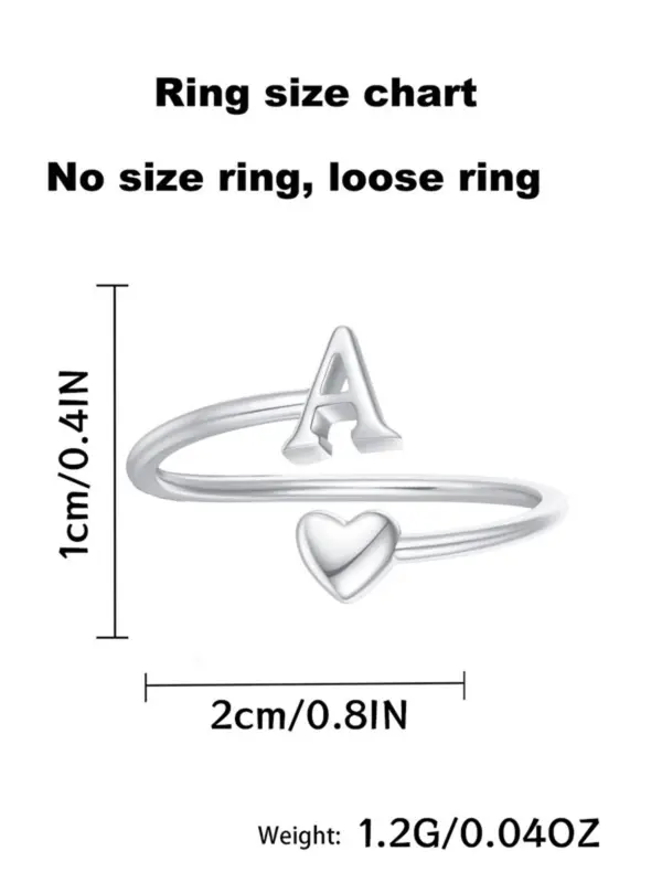 S925 Sterling Silver Fashion Letter A-Z Ring, Fashion Jewelry for Party, Daily Clothing Decor, Trendy All-match & Exquisite Jewelry for Birthday Gift 1