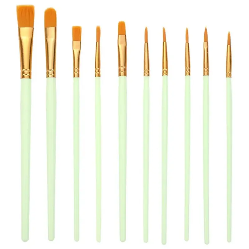 10 Cái/bộ Cọ Vẽ Màu Nước Nylon Bộ Cọ Vẽ Acrylic Màu Sắc Mới Đồ Dùng Nghệ Thuật Cọ Vẽ Sơn Chuyên Nghiệp Cọ Vẽ Sơn Dầu 7