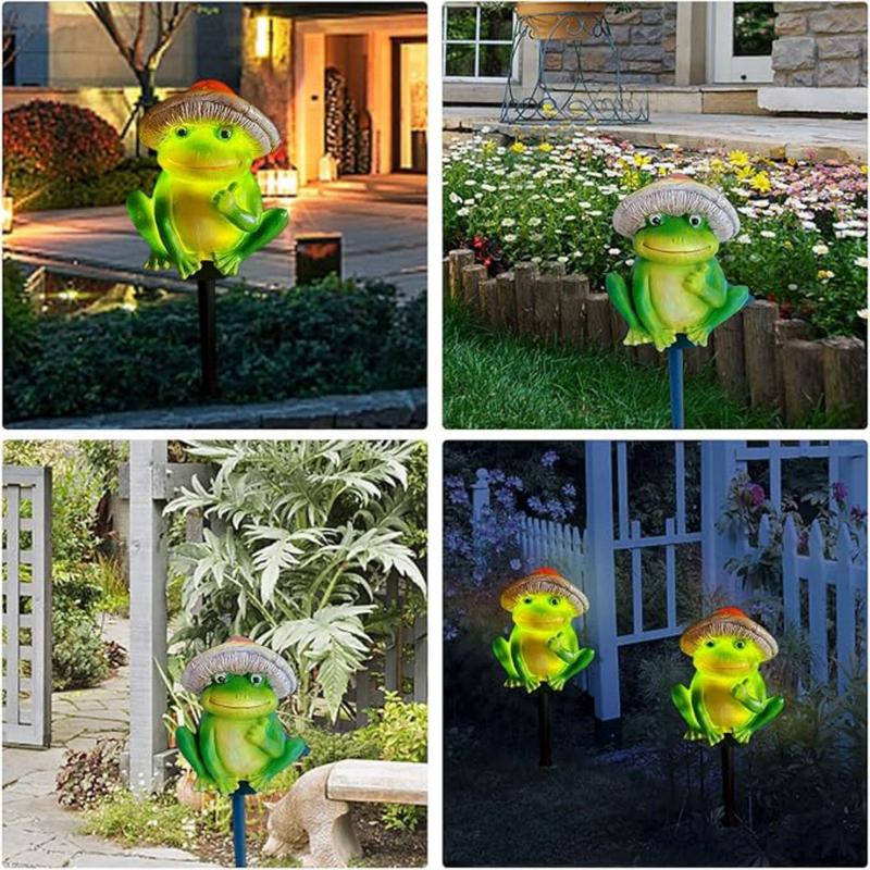 Solar Powered Animal Statue Decorative Light, Cute Frog Design Garden Decoration Light, Outdoor Garden Decoration Light for Courtyard, Terrace, Garden, Lawn 8
