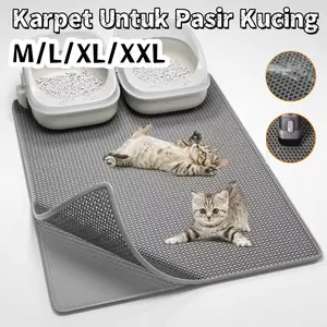 Cat Litter Mat Mats Kucing Super Besar Double Layer Waterproof Mudah Dibersihkan EVA Bahan Pet Litter Mat / Waterproof Mudah Dibersihkan /Double-Layer Cat Litter Box Mat/ Perlengkapan Kucing
