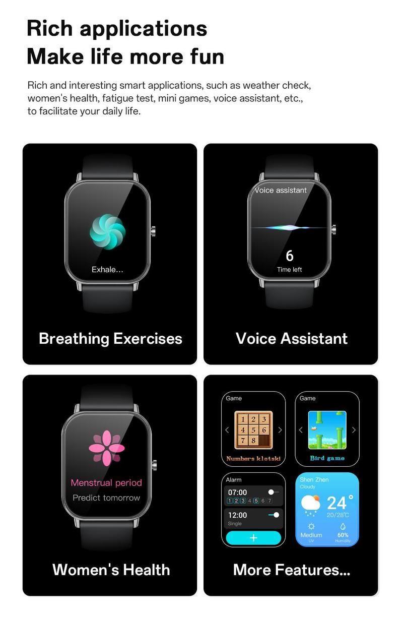 Product Introduction of 【24H ship】Aolon GTS Ultra Smart Watch Original GTS2024 Upgraded Running Pace Custom Wallpaper Smart Watch Pria Bluetooth Call Health Monitoring Jam Smartwatch Layar Kalkulator 44