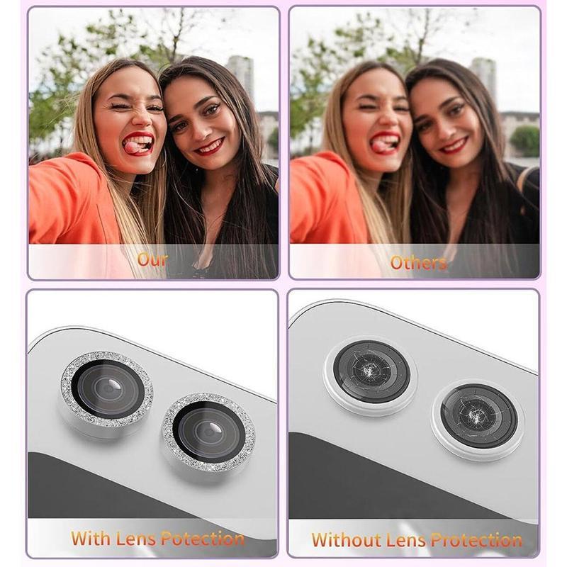 Fashionable Phone Lens Protector, 1 Count Glitter Phone Lens Protective Film, Phone Accessories Compatible with Samsung Z Flip 5 6