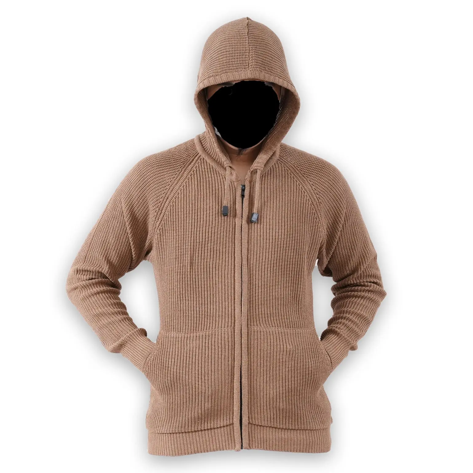 Forzie Sweater Rajut Pria Hoodie Cowok Keren Tebal Resleting Depan Original Wol Slim-fitting Sweter Rajut Musim Dinggin Switer Rajut Pria Dewasa Knitwear Baju Wol Katun Slim-fitting Polos Hitam