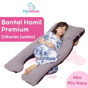 Abu Navy - Bantal Ibu Hamil Tidur Premium Ukuran Jumbo Bumil Bunda