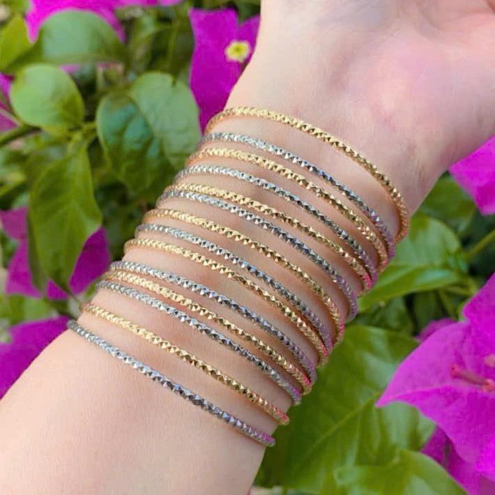 CÓ KHÓA Ximen Kim Cương 1.5 ly Vàng - Trắng - Có Khóa vòng tay Ximen nhuyễn có khóa Trang sức Titan